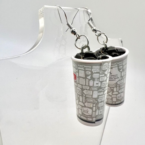 Jack In The Box Drink Earrings - Soda Earrings - Cola Earrings - Drink Earrings - Picture 2 of 8